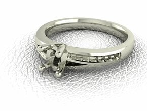 Classic Solitaire 8 NO STONES SUPPLIED in 14k White Gold