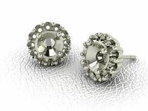 Petals Halo earrings  NO STONES SUPPLIED in 14k White Gold