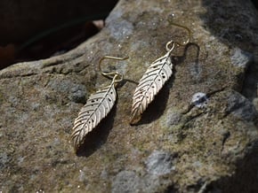 Ash Leaf Earrings in 18k Gold Plated Brass