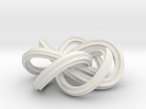 Trefoil Knot in White Natural Versatile Plastic