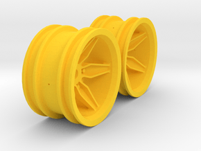 M-Chassis Wheels - Coffin Spokes - +6mm Offset in Yellow Processed Versatile Plastic