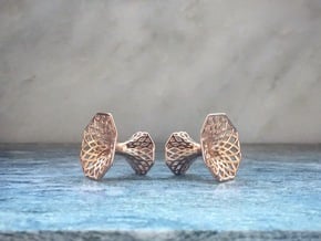 Diagrid Cufflinks - Octagon in 14k Rose Gold Plated Brass