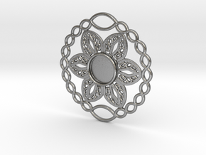 Flower charm in Natural Silver