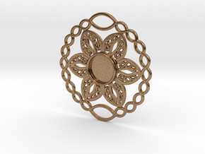 Flower charm in Natural Brass