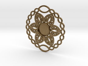 Flower charm in Natural Bronze