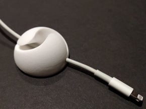 Twist Cable Holder — Fits many cable sizes! in White Natural Versatile Plastic