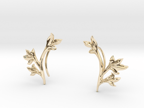 Tea Leaves Ear Climber in 14K Yellow Gold