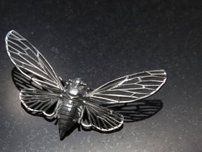 Sterling Silver Cicada in Natural Silver