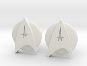 Starfleet Cufflinks in White Natural Versatile Plastic