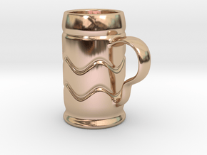 Beer Mug Keychain in 14k Rose Gold Plated Brass