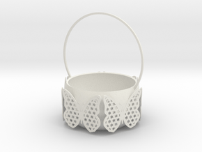 Butterfly Basket Colored in White Natural Versatile Plastic
