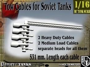 1-16 Soviet Tank Tow Cables Set1 in White Natural Versatile Plastic