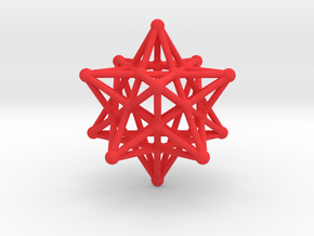 Stellated Dodecahedron -12 Pointed Merkaba in Red Processed Versatile Plastic