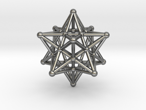 Stellated Dodecahedron -12 Pointed Merkaba in Polished Silver