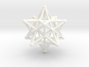 Stellated Dodecahedron -12 Pointed Merkaba in White Processed Versatile Plastic