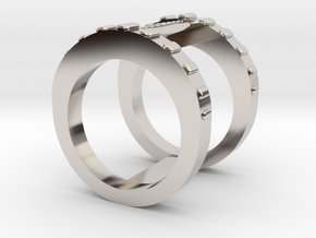 Double Banded Ring in Rhodium Plated Brass: 5 / 49