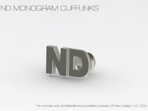 Monogram Cufflinks ND in Polished Bronzed Silver Steel