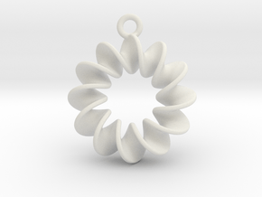 Helical Earring 1 in White Natural Versatile Plastic
