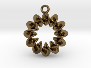 Helical Earring 1 in Polished Bronze