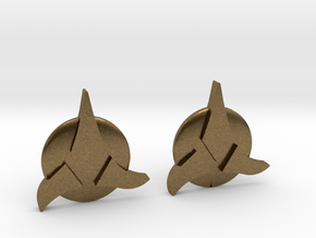 Klingon Cufflinks in Natural Bronze