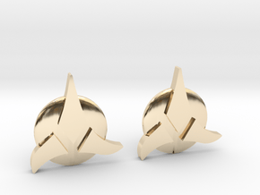 Klingon Cufflinks in 14k Gold Plated Brass