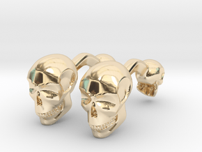 Volumatik Cufflinks Skull in 14K Yellow Gold