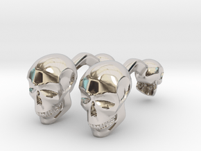 Volumatik Cufflinks Skull in Rhodium Plated Brass