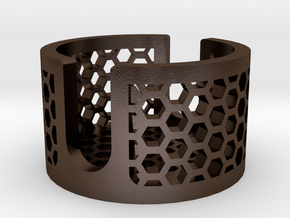 Concrete Coaster  M-Holder Mini Set 3.5"  in Polished Bronze Steel