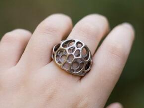 2-layer Center Ring in Polished Bronzed Silver Steel: 7 / 54