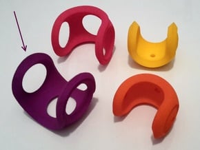 Creased Dual Sphericon Puzzle: half outer shell in Purple Processed Versatile Plastic