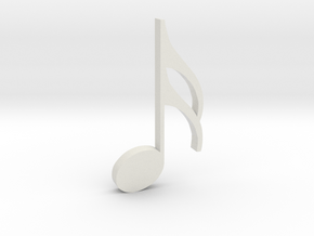 Music Pendant - Semiquaver (16th Note) in White Natural Versatile Plastic