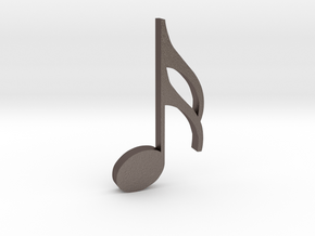 Music Pendant - Semiquaver (16th Note) in Polished Bronzed Silver Steel