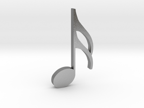 Music Pendant - Semiquaver (16th Note) in Natural Silver