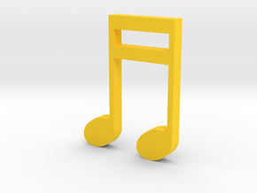 Music Pendant - 2 Sixteenth Notes in Yellow Processed Versatile Plastic