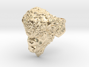 Bison Head Ring in 14k Gold Plated Brass: 10.5 / 62.75