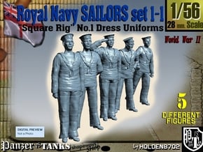 1-56 Royal Navy Sailors Set1-1 in Tan Fine Detail Plastic