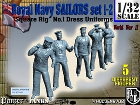 1-32 Royal Navy Sailors Set1-2 in Tan Fine Detail Plastic