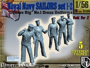 1-56 Royal Navy Sailors Set1-2 in Tan Fine Detail Plastic