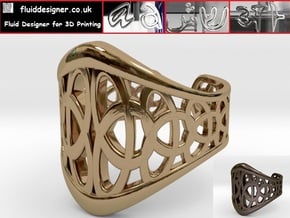 Celtic Knot Ring 3-Leaf (1) in Polished Brass