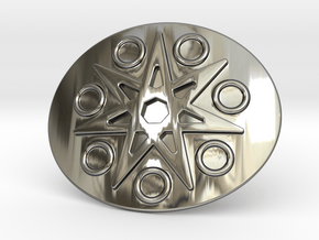 Eptagramma Belt Buckle in Fine Detail Polished Silver