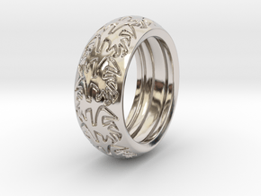 Ray B. - Tire Ring in Rhodium Plated Brass: 9.75 / 60.875