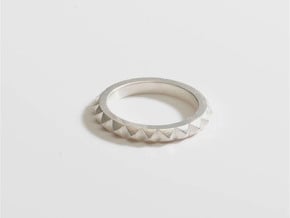 studded ring in Polished Silver