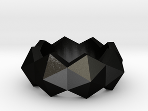 hexagon stud ring in Matte Black Steel