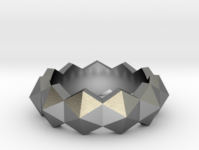 hexagon stud ring in Polished Silver