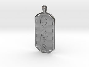 Constanz Cross Tag in Polished Silver: Large