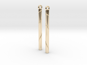 Ribbon Earrings in 14k Gold Plated Brass