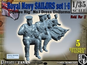 1-35 Royal Navy Sailors Set1-6 in Tan Fine Detail Plastic