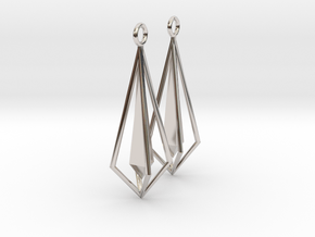 Geometric chic earrings in Rhodium Plated Brass