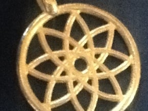 flower pendant in Polished Gold Steel