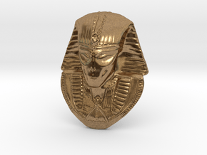 Alien Gray Egyptian Pharaoh Head Pendant 1.5" 38mm in Natural Brass